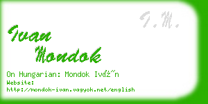 ivan mondok business card